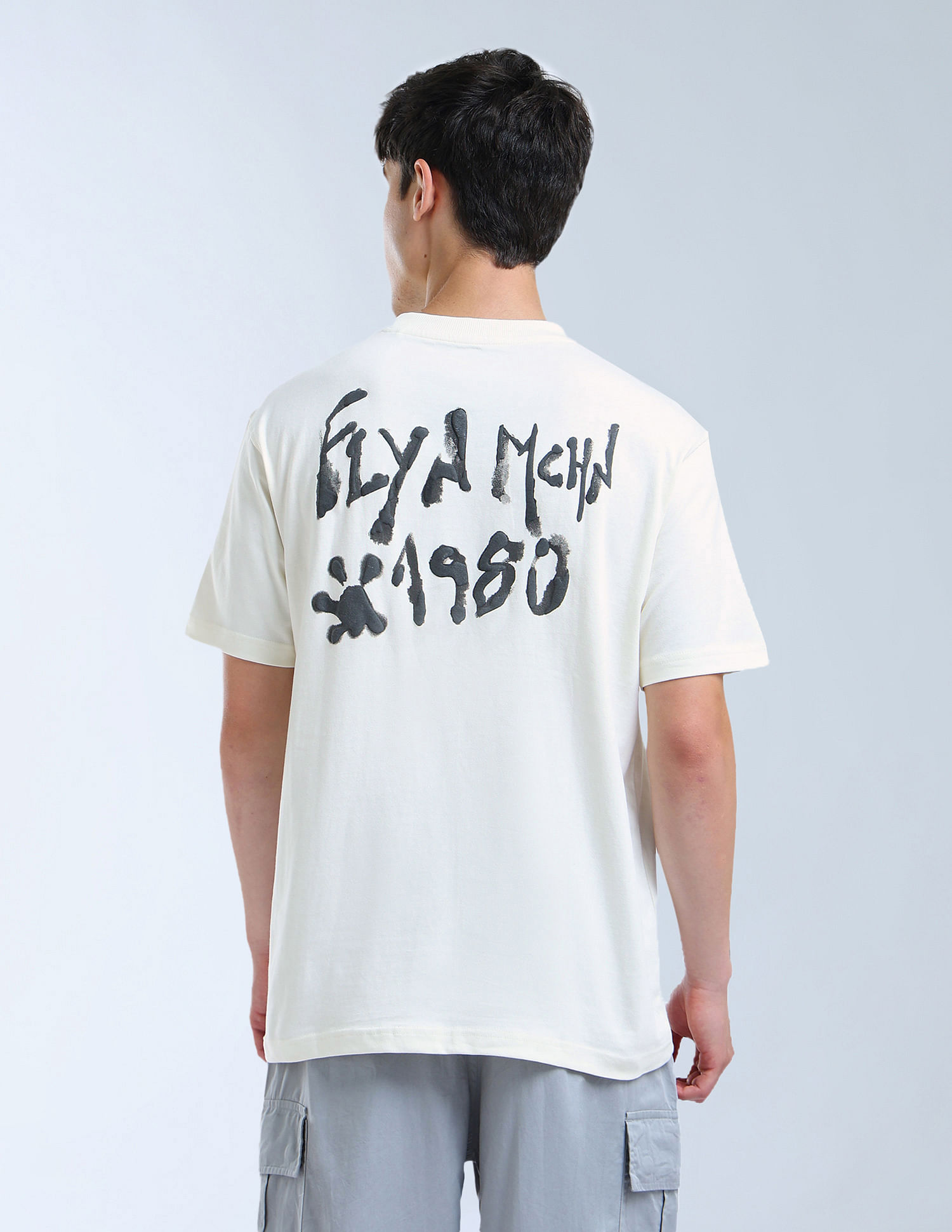 Flying Machine Relaxed Fit Typographic Printed T-Shirt