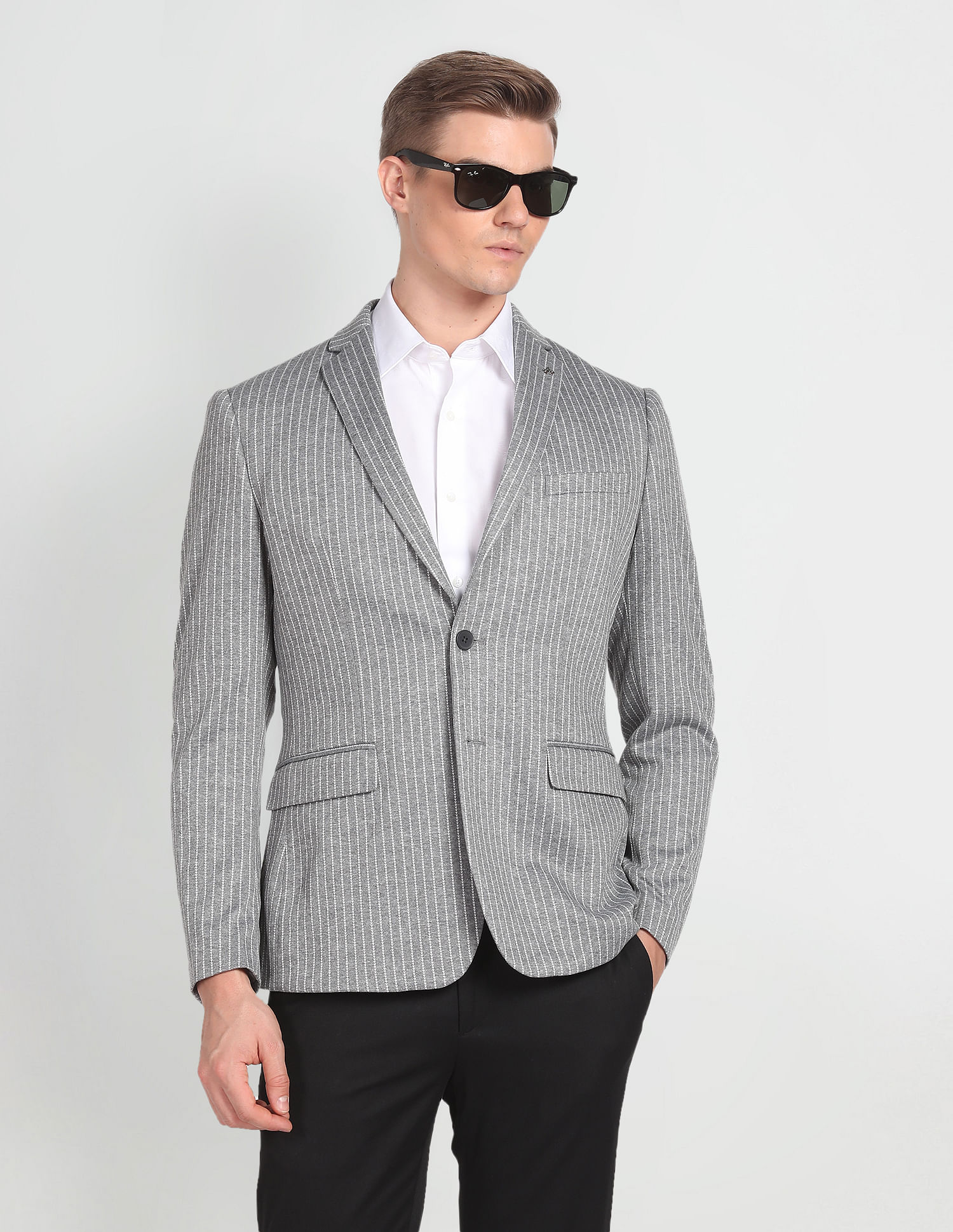 Vertical striped clearance blazer