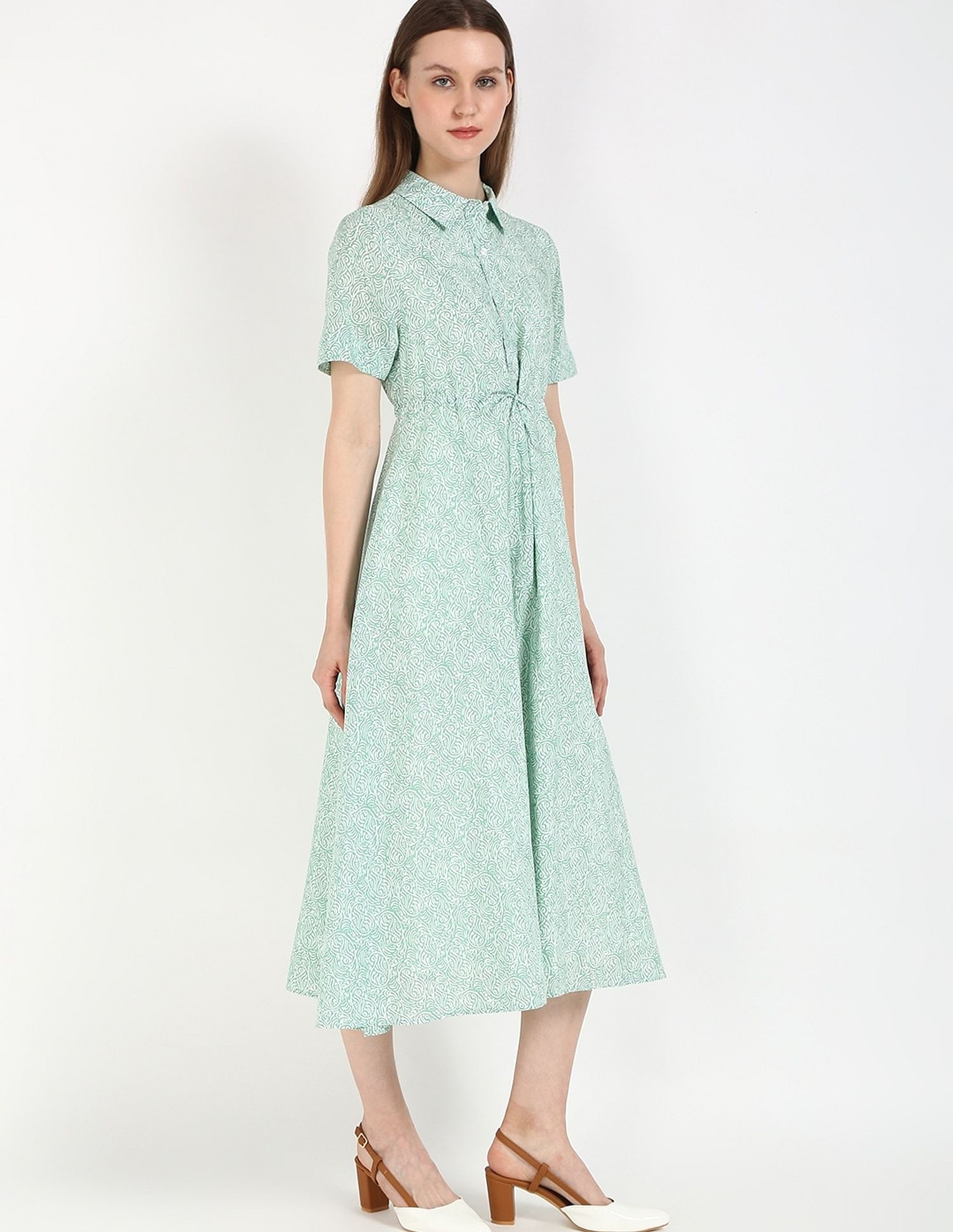 Tommy Hilfiger Cotton Spread Collar A-Line Dress