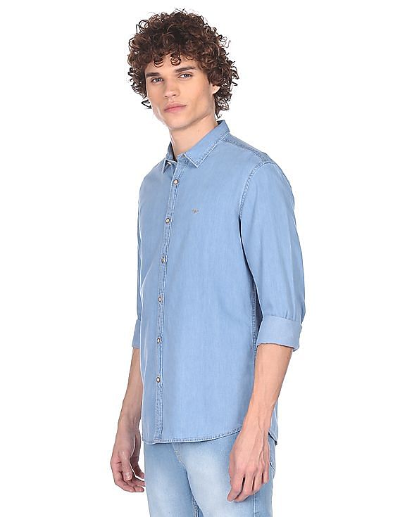 Buy Blue Label By Flying Machine White Printed Casual Shirt - Shirts for  Men 1261113 | Myntra