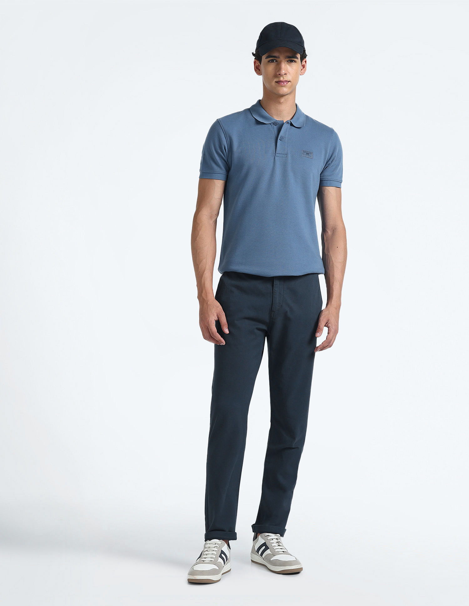 Flying Machine Horizontal Stripe Cotton Polo Shirt