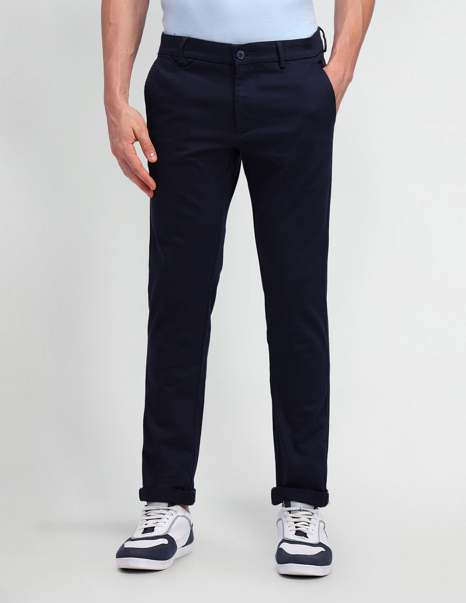Arrow Sport Slim Fit Mid Rise Trousers
