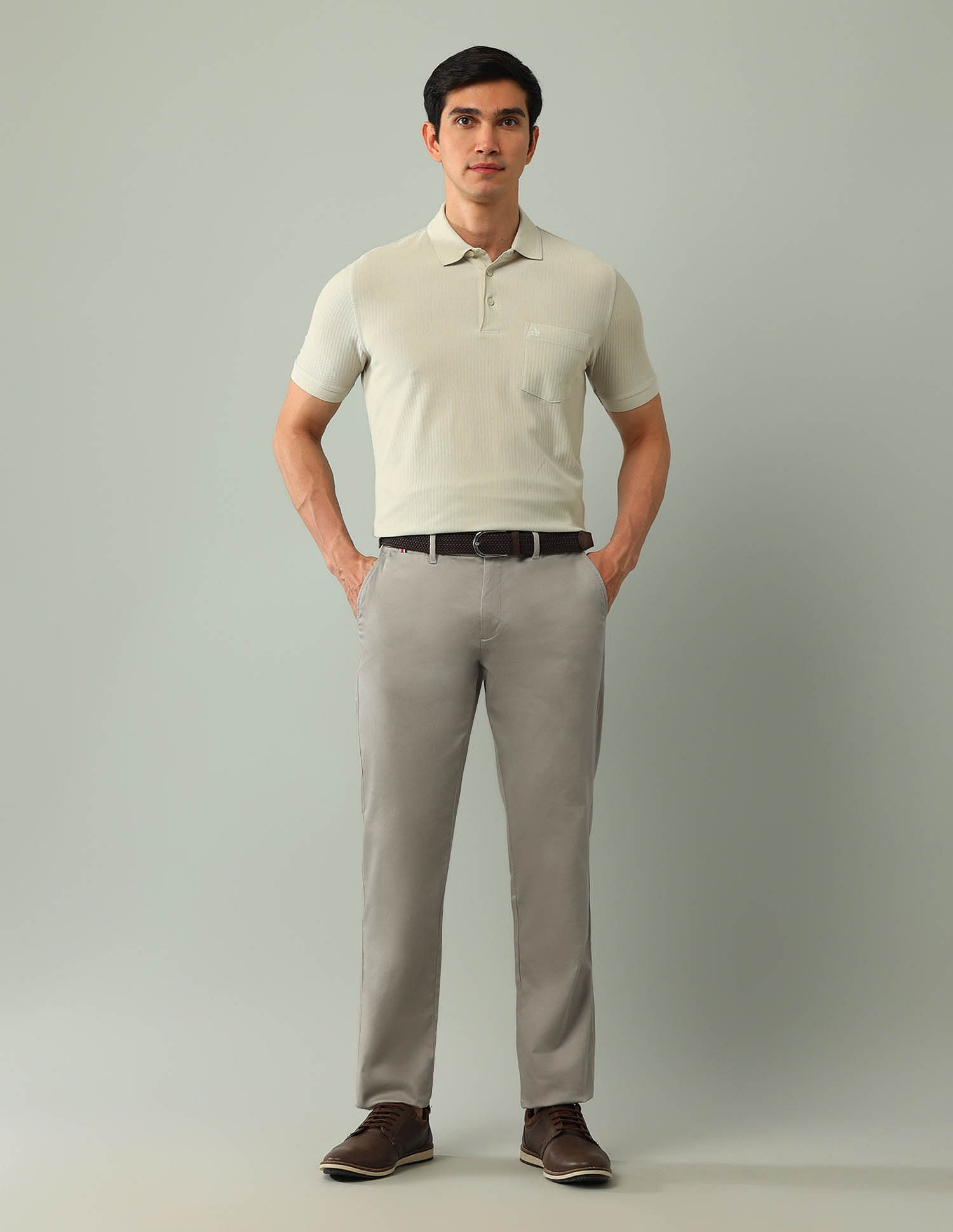 Arrow Sport Solid Dobby Weave Trousers