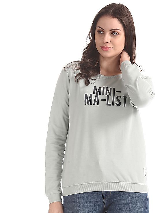 womens graphic crew neck sweatshirts