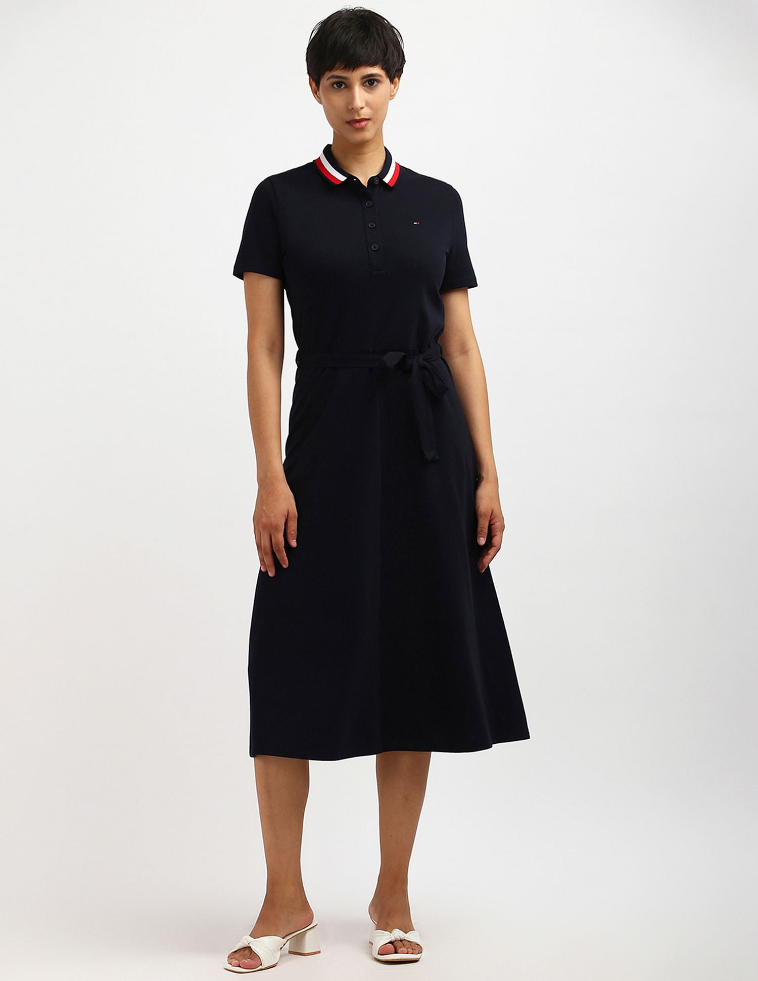 Tommy Hilfiger Global Stripe Midi Polo Dress