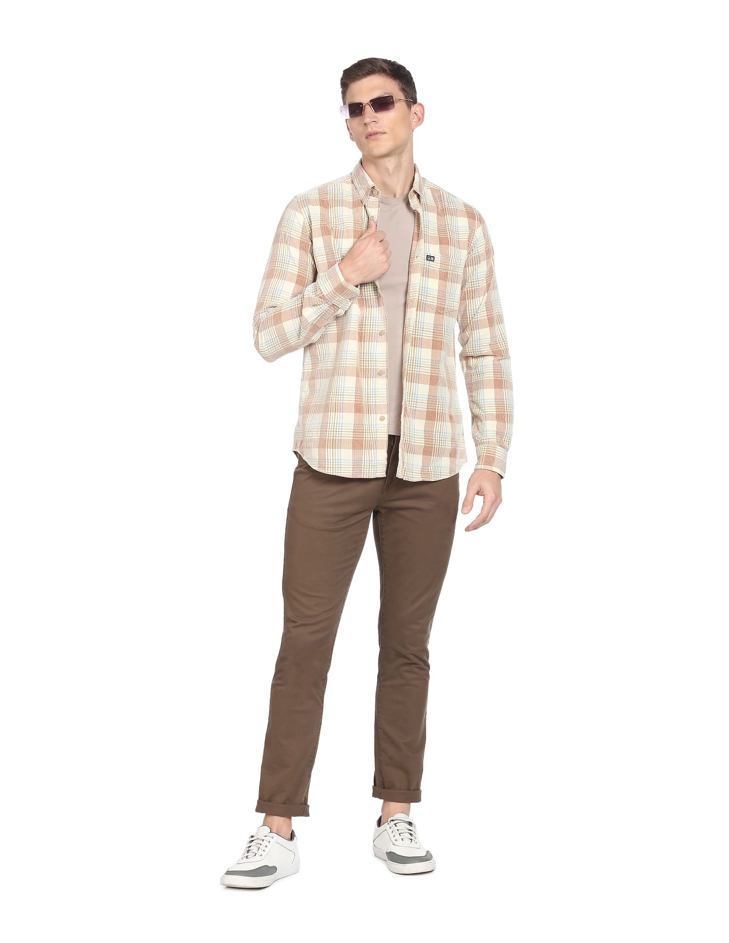 Arrow Sports Button Down Collar Corduroy Shirt