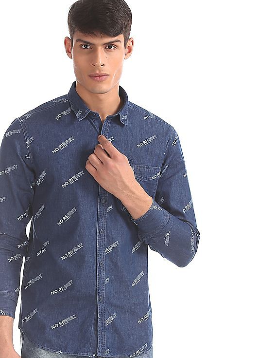 Kook N Keech Disney Charcoal Grey Pure Cotton Mickey Mouse Print Denim Shirt  Dress Price in India, Full Specifications & Offers | DTashion.com