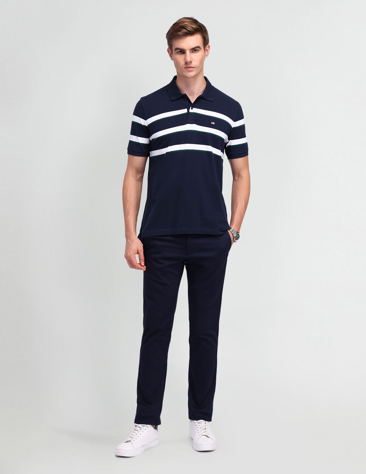 Arrow Sport Horizontal Striped Regular Polo Shirt