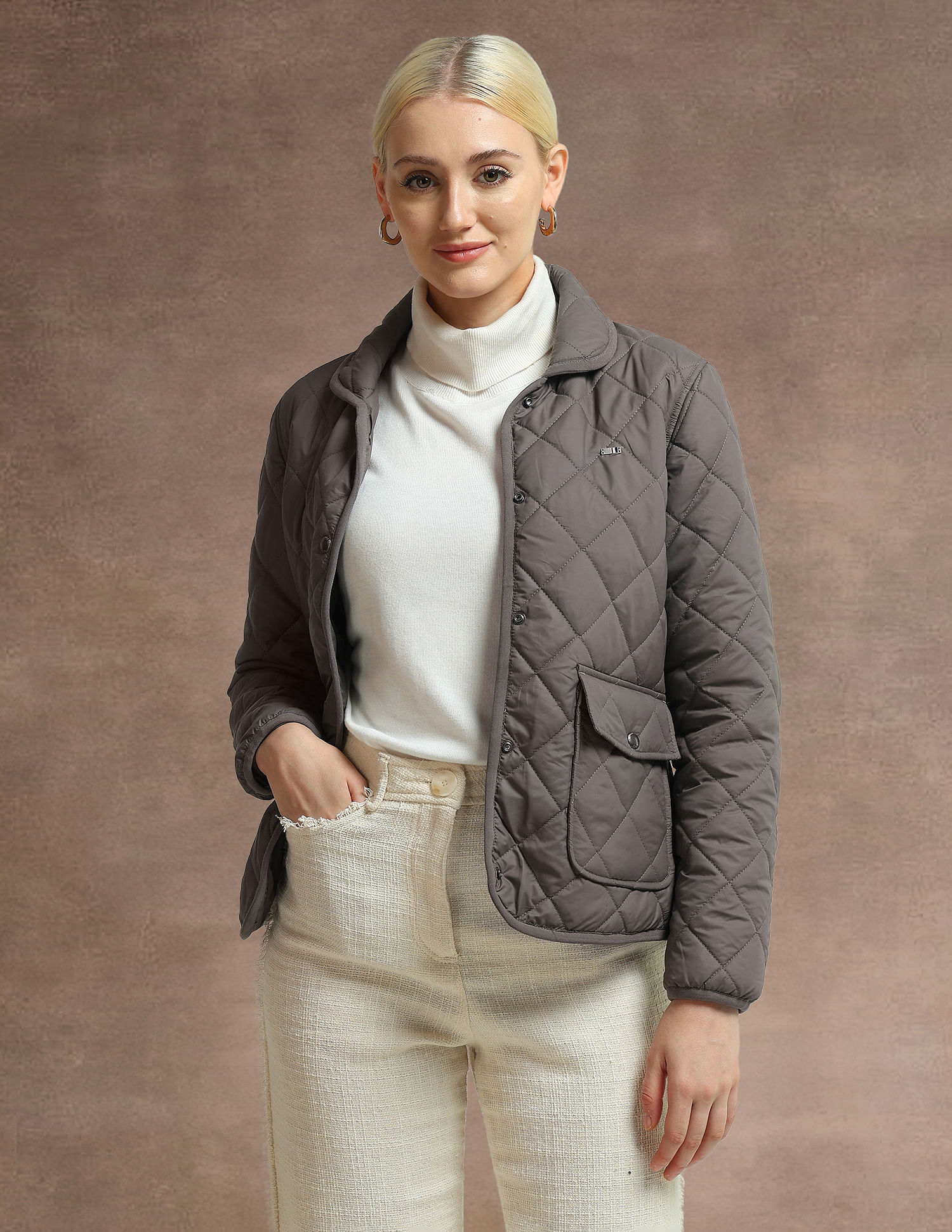 U.S. Polo Assn. Women Spread Collar Puffer Jacket