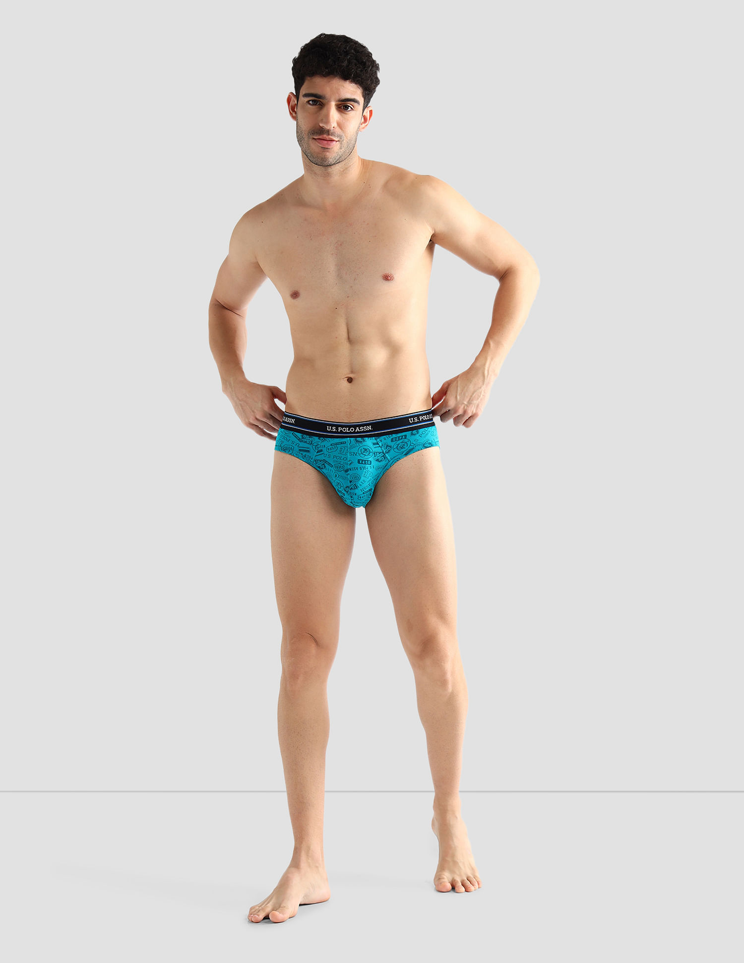 USPA Innerwear Elasticized Waist Printed I615 Briefs - Pack Of 2