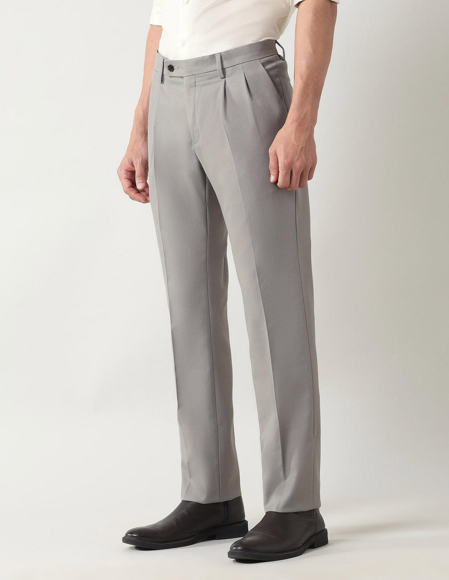 Arrow Regular Fit Dobby Weave Trousers