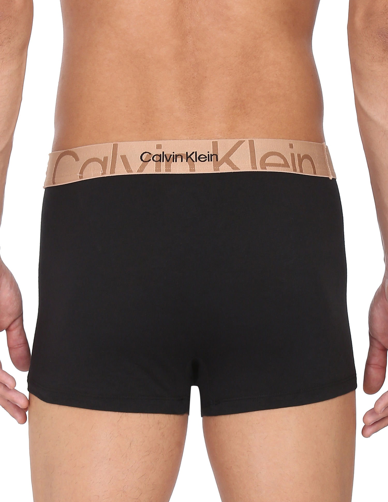 Buy Calvin Klein Underwear Men Black Icon Waist Mid Rise Solid Trunks -  