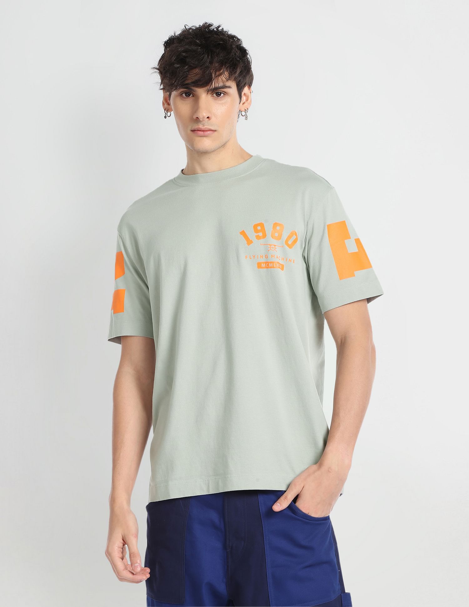 Flying Machine Rear Print Oversized T-Shirt