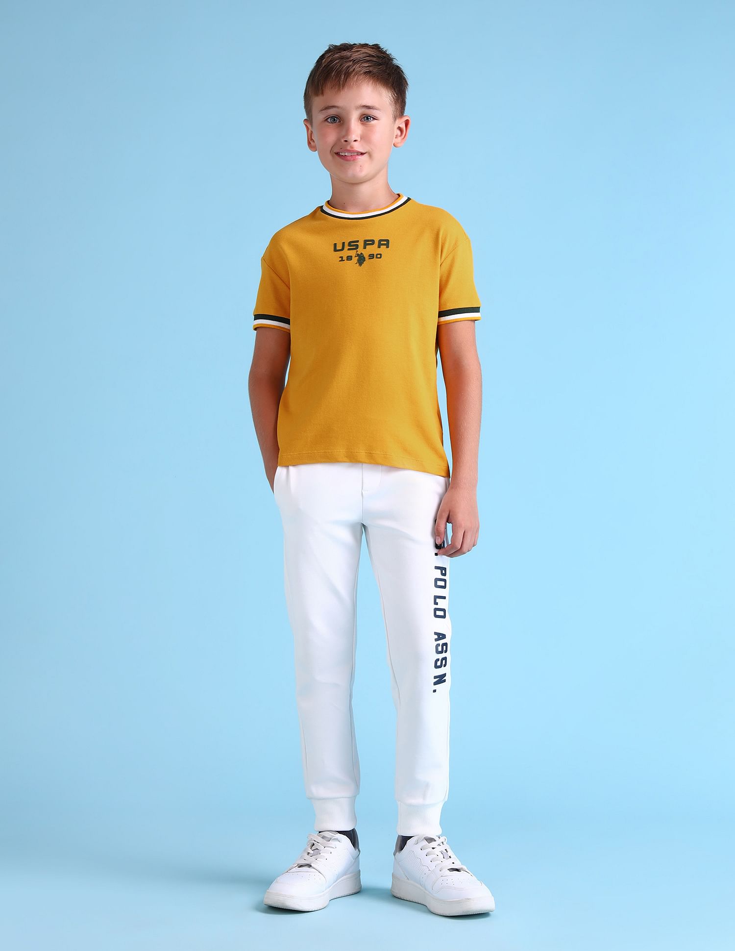 U.S. Polo Assn. Kids Boys Brand Printed Regular Fit T-Shirt