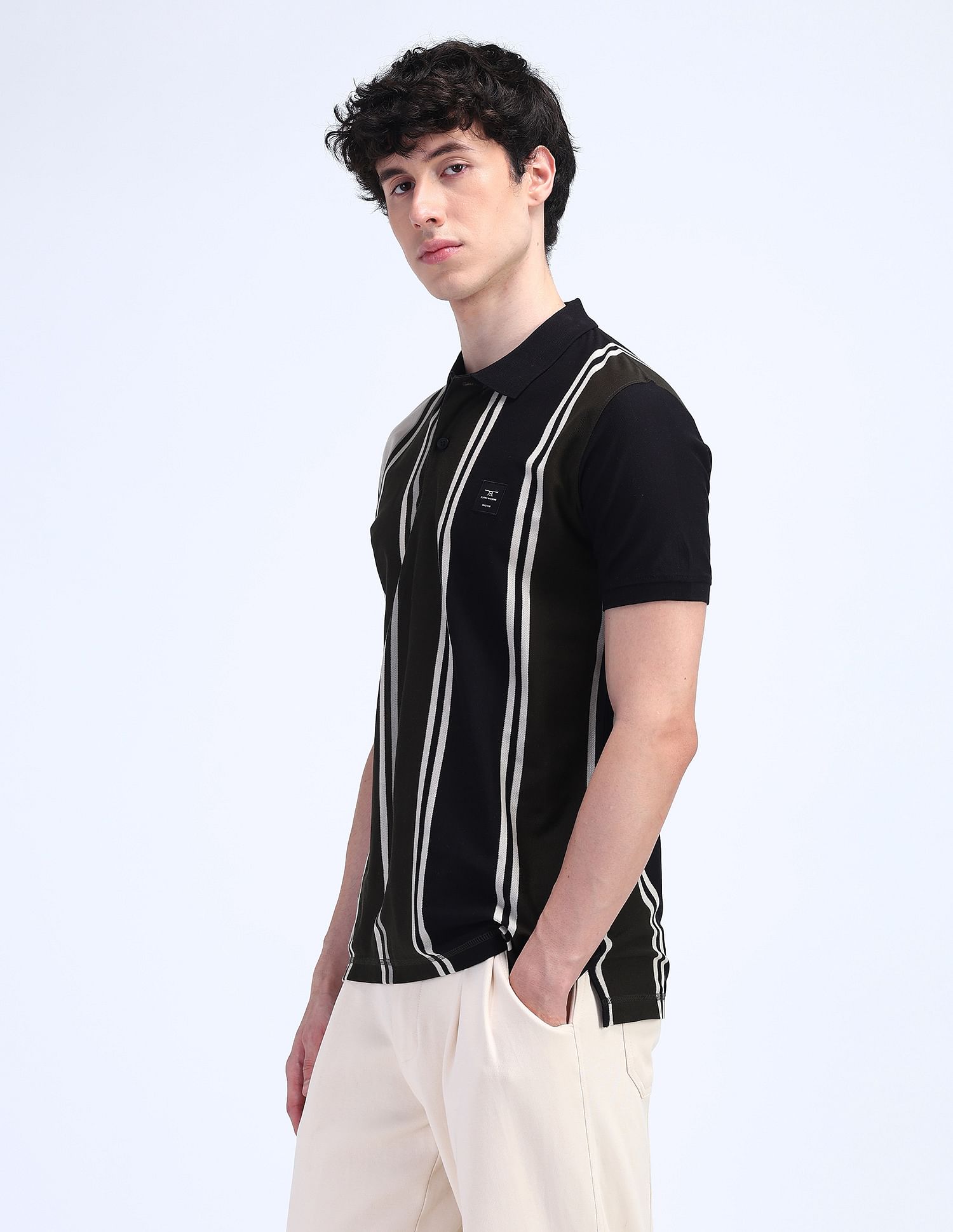 Flying Machine Colour Blocked Regular Polo Shirt