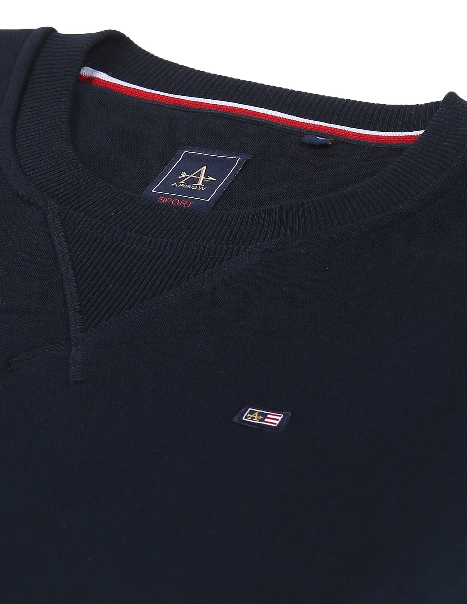 Arrow Sports Solid Crew Neck Sweat Shirt