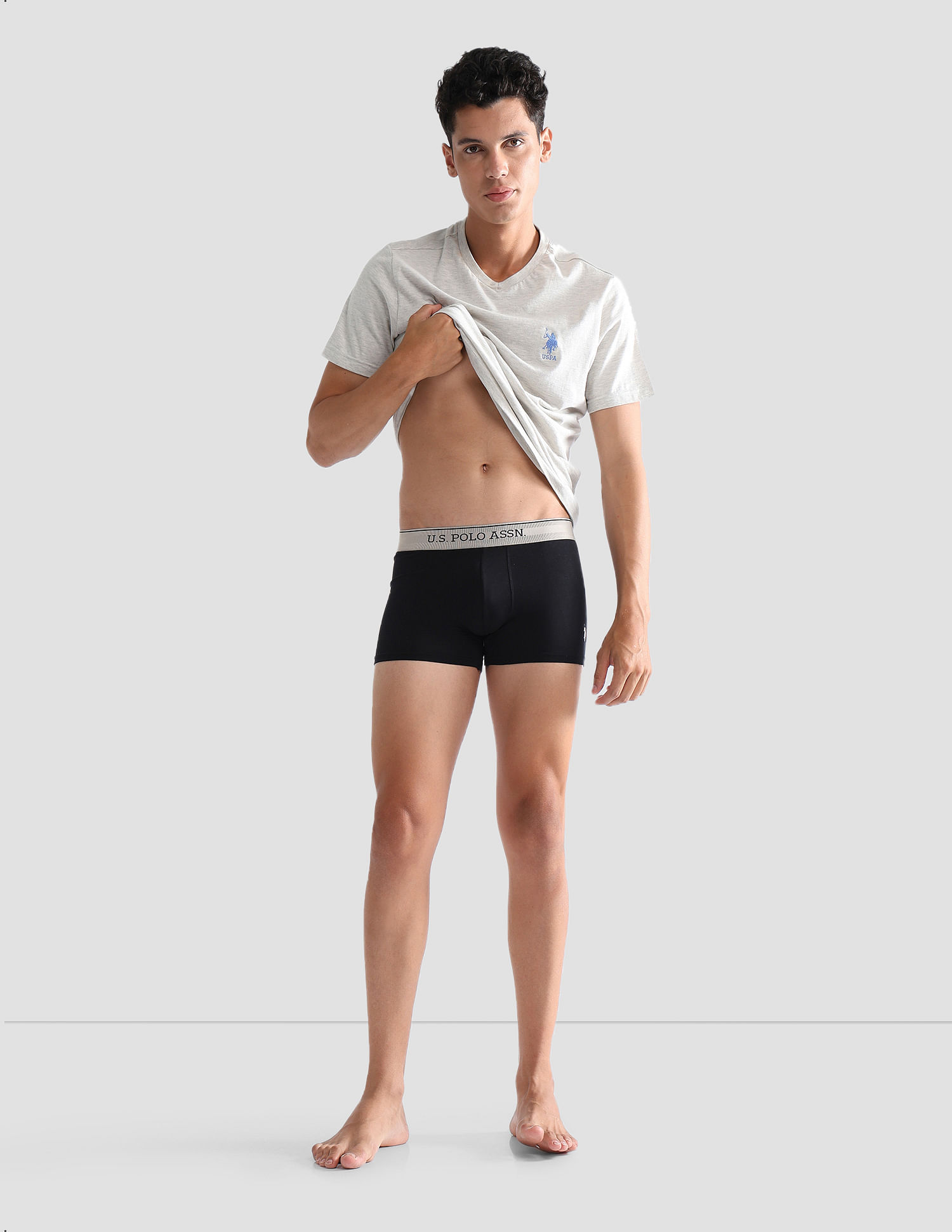 U.S. Polo Assn. Mid Rise Solid OET15 Trunks - Pack Of 3