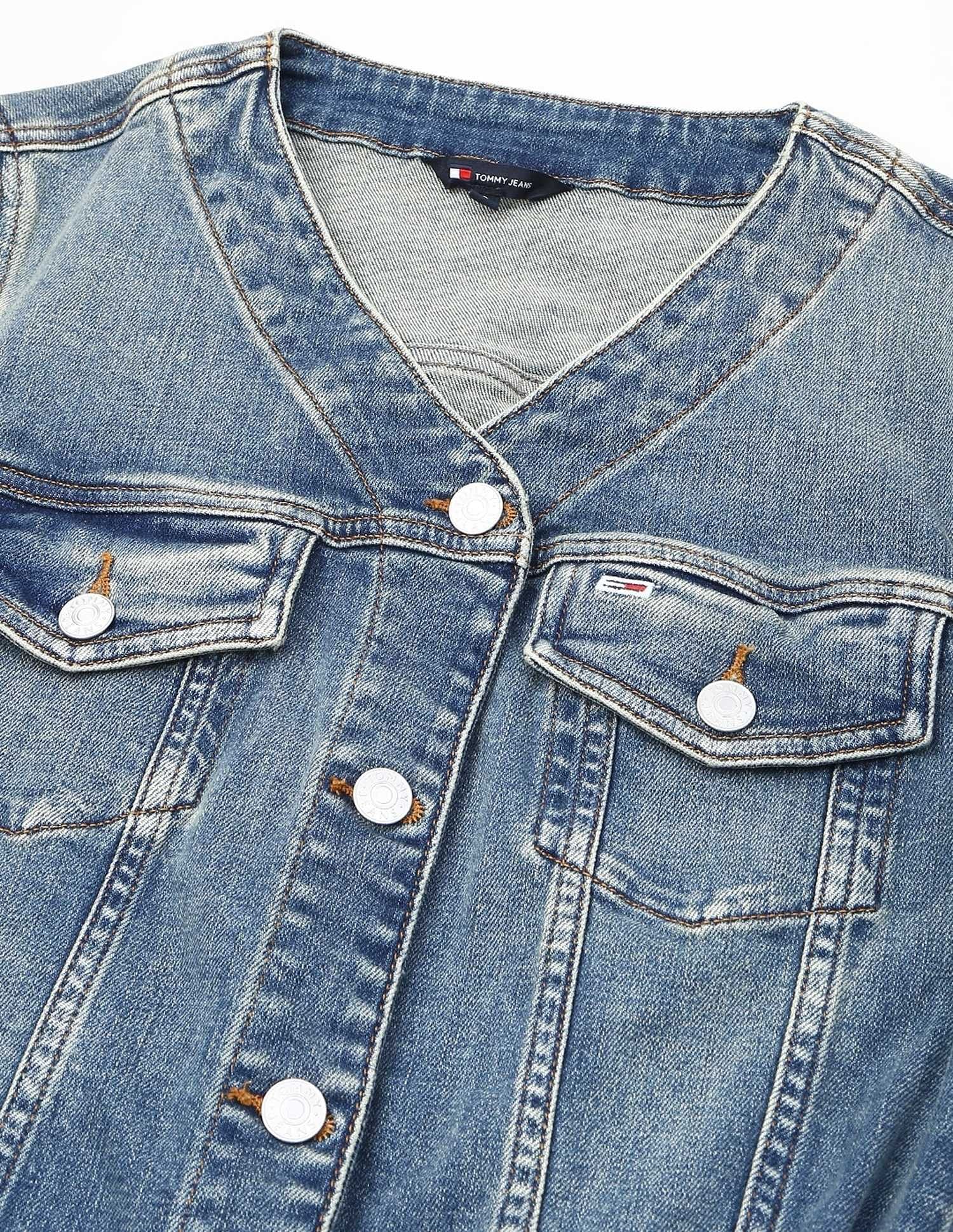 Tommy Hilfiger Cotton V-Neck Denim Dress