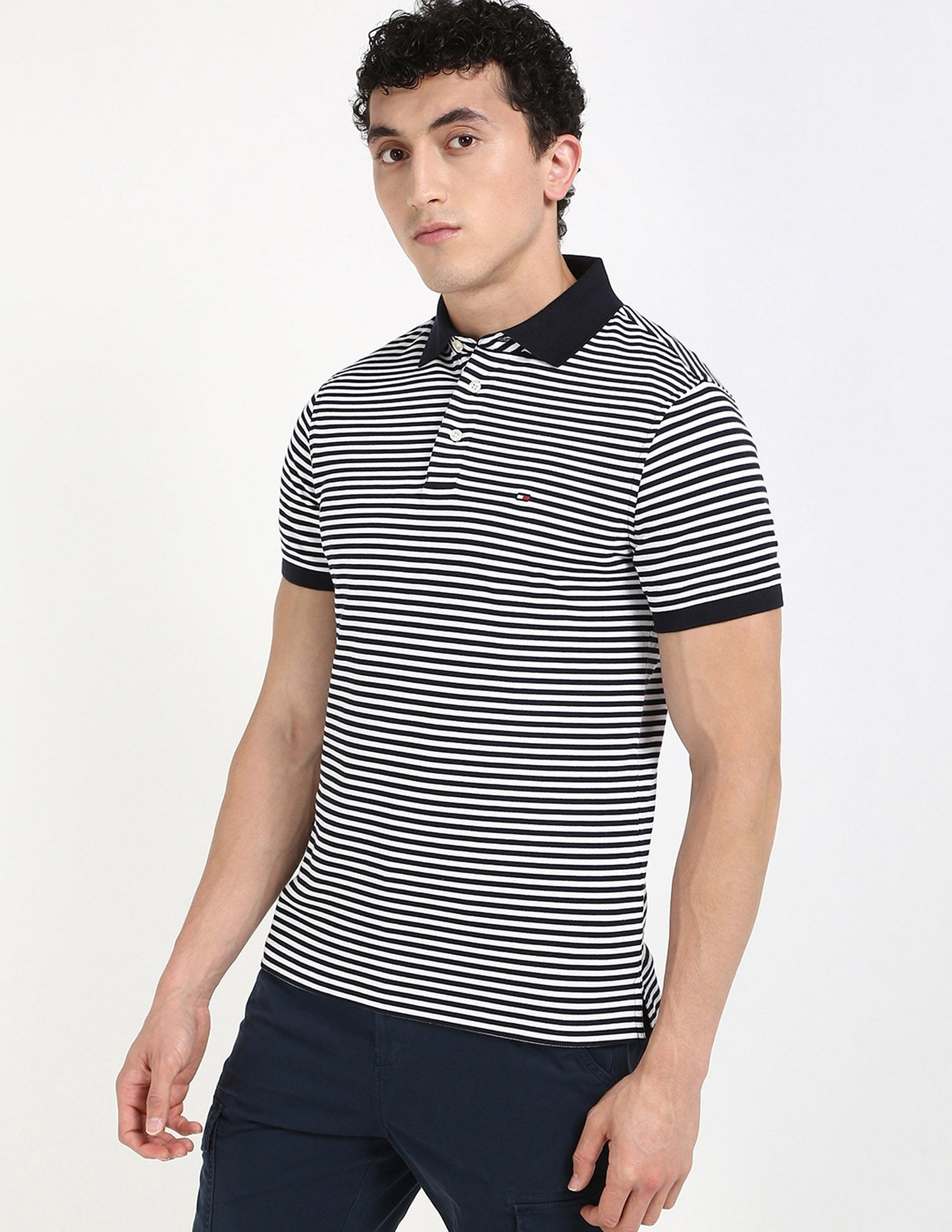 Tommy Hilfiger Striped Slim-Fit Cotton T-Shirt