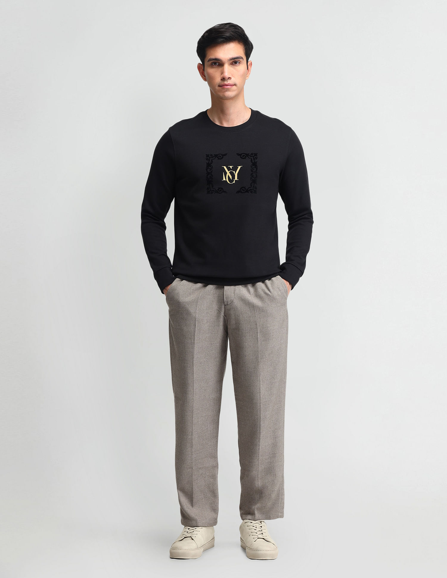 Arrow Newyork Typographic Printed Regular Fit Sweatshirt