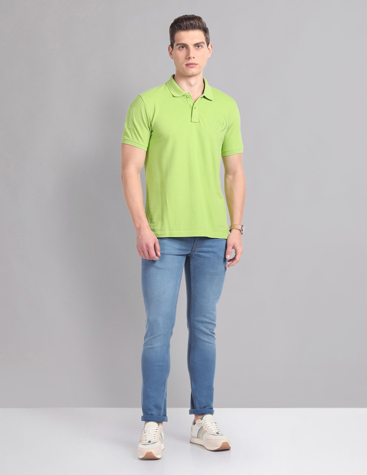 AD by Arvind Embroidered Logo Profound Polo Shirt
