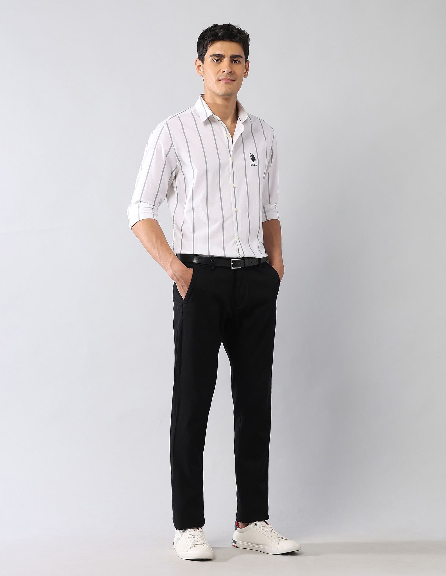 U.S. Polo Assn. Denim Co. Vertical Striped Dobby Regular Fit Shirt