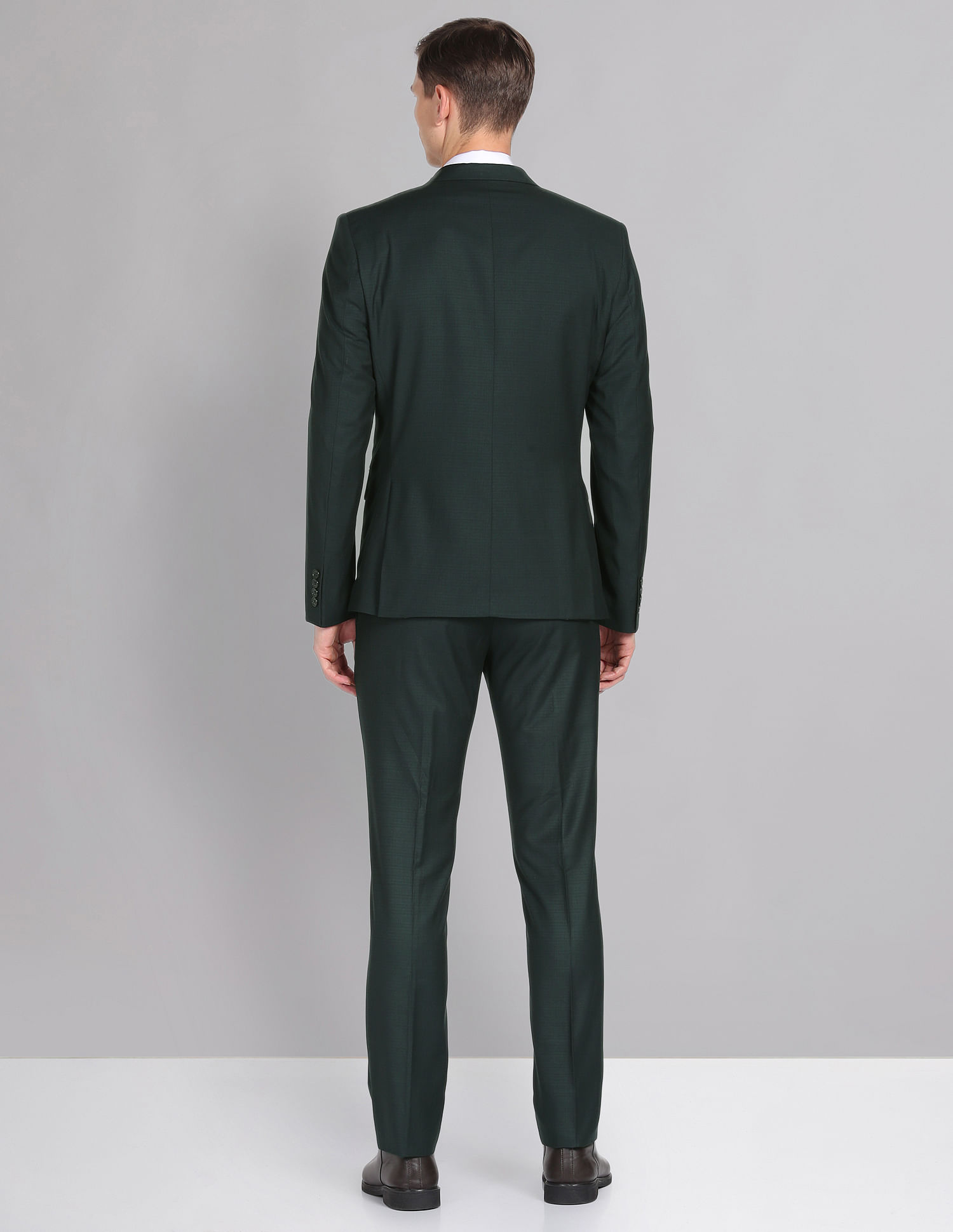 AD by Arvind Tailored Regular Fit Checked Two Piece Suit