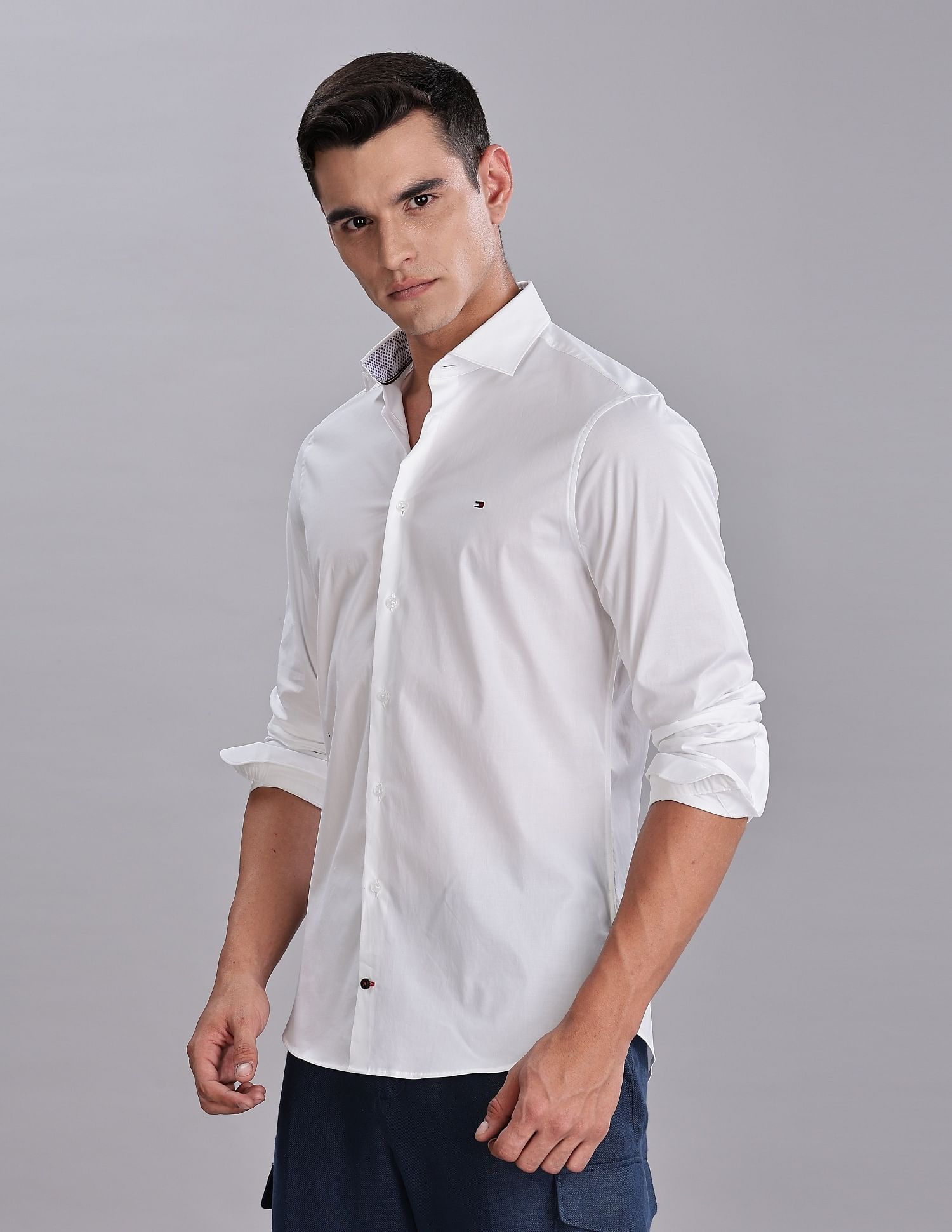 Tommy Hilfiger Solid Slim-Fit Poplin Shirts