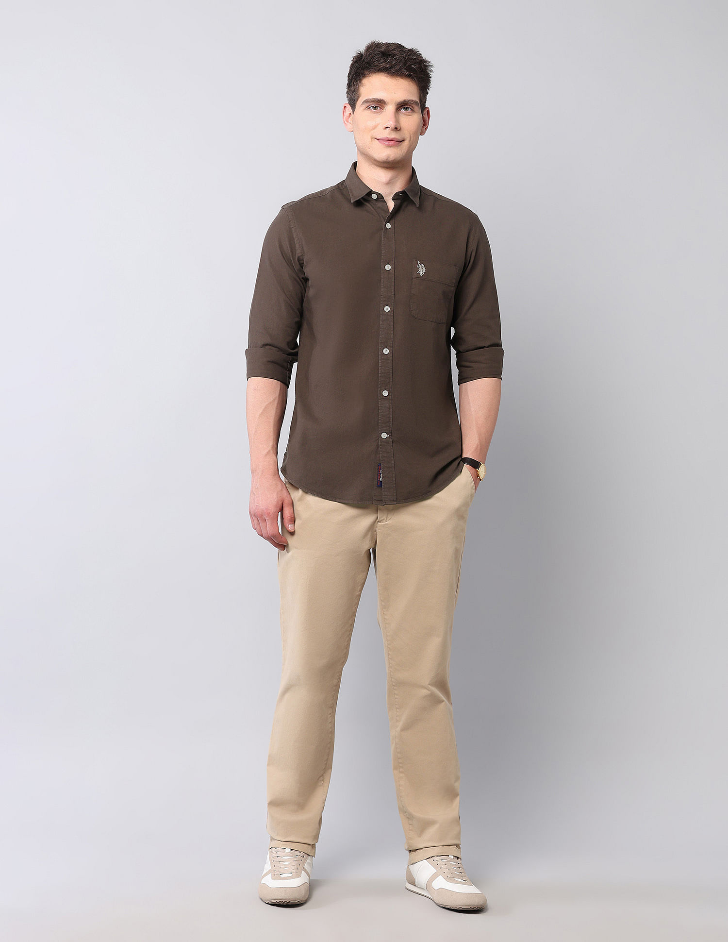 U.S. Polo Assn. Denim Co. Slim Fit Pure Cotton Twill Shirt