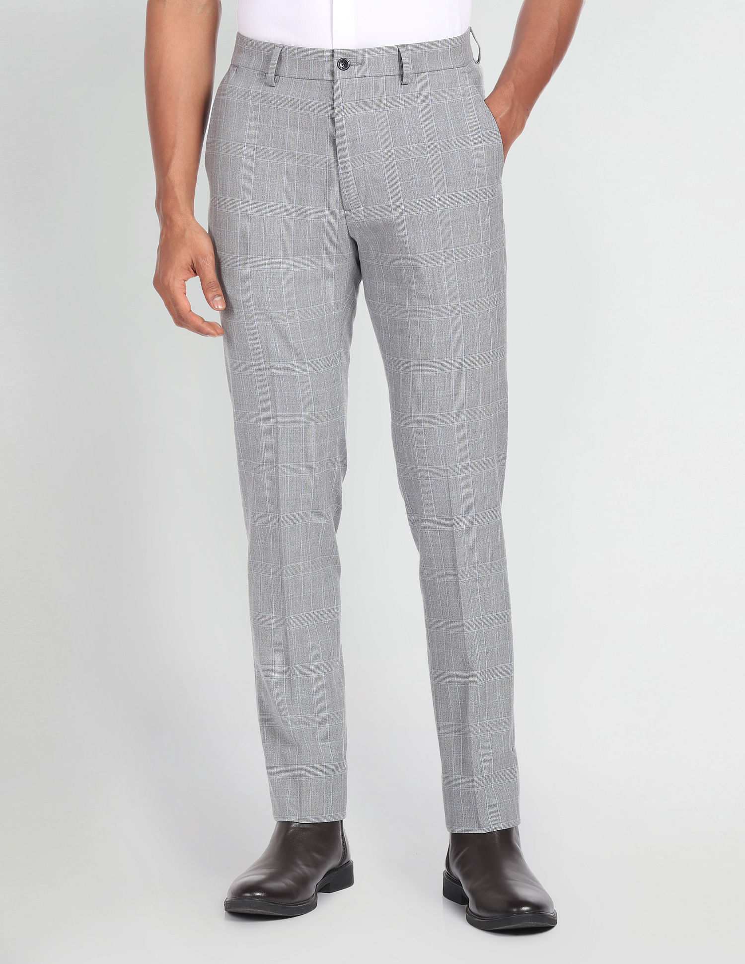Arrow Newyork Tartan Check Dobby Trousers