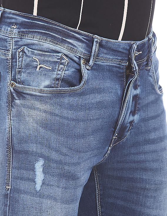 Flying Machine Michael Slim Tapered Fit Ripped Jeans