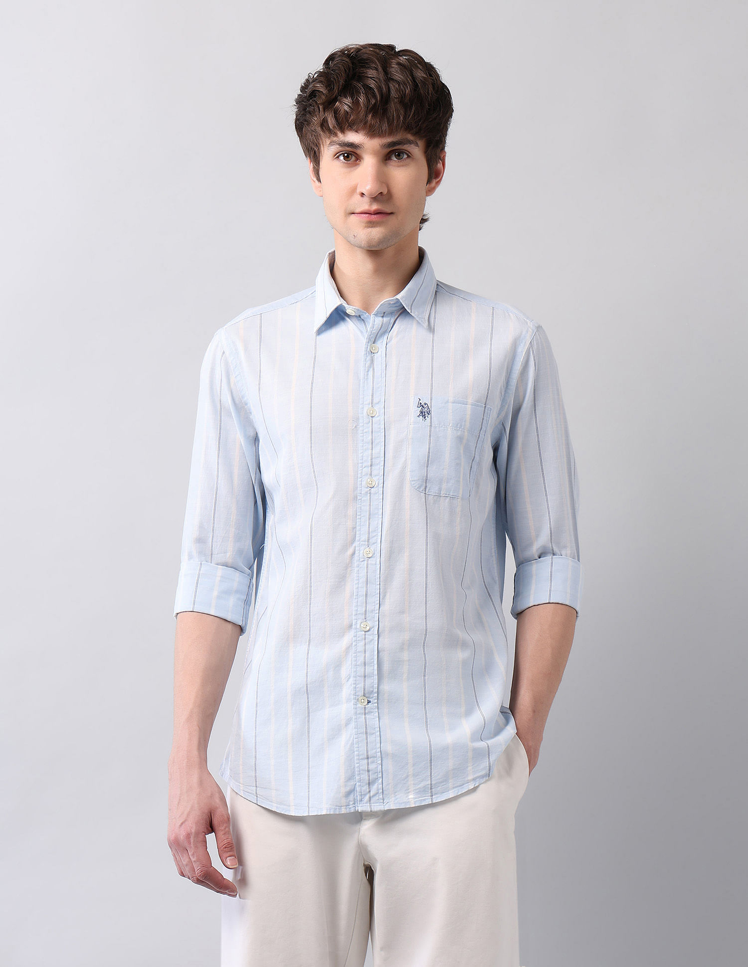 U.S. Polo Assn. Denim Co. Vertical Striped Pure Cotton Shirt