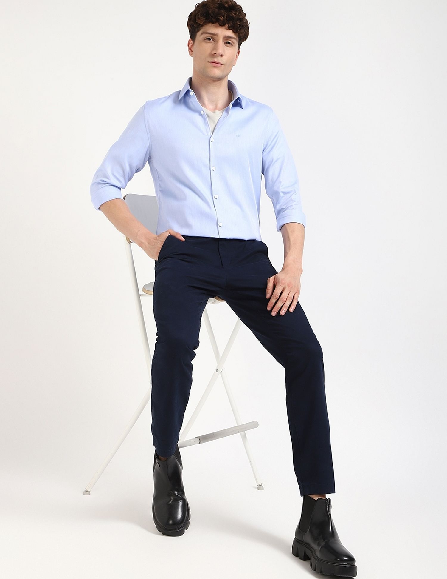 Calvin Klein Jeans Striped Slim-Fit Dobby Woven Shirt