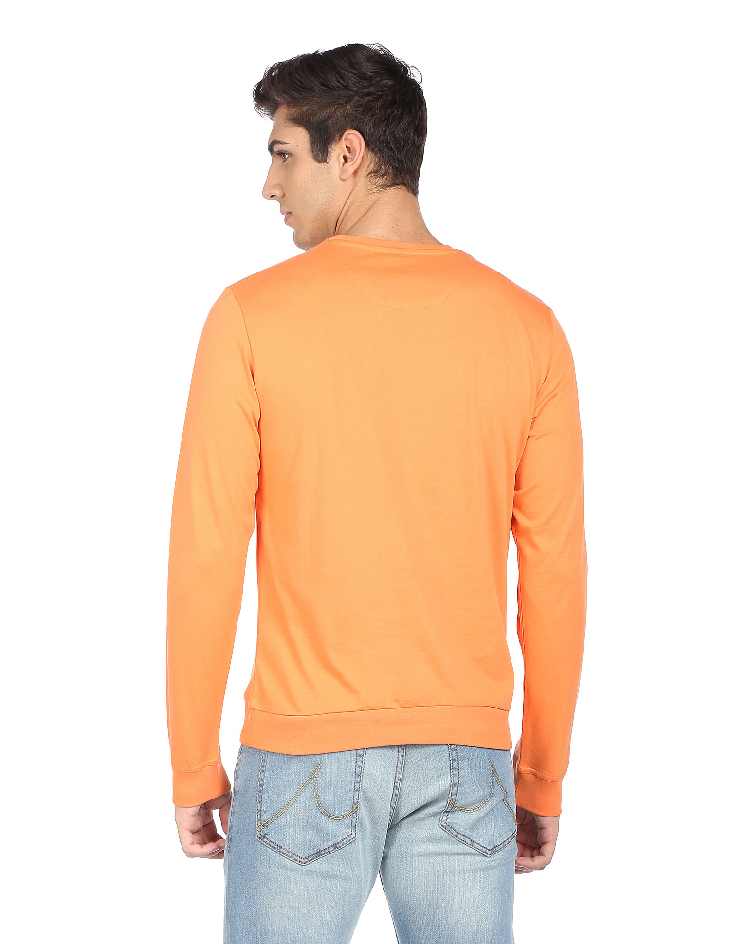 Flying Machine Long Sleeve Brand Print Cotton T-Shirt