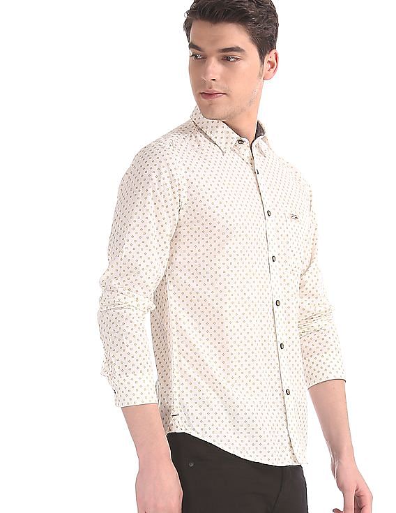 U.S. Polo Assn. Denim Co. White Slim Fit Spread Collar Shirt