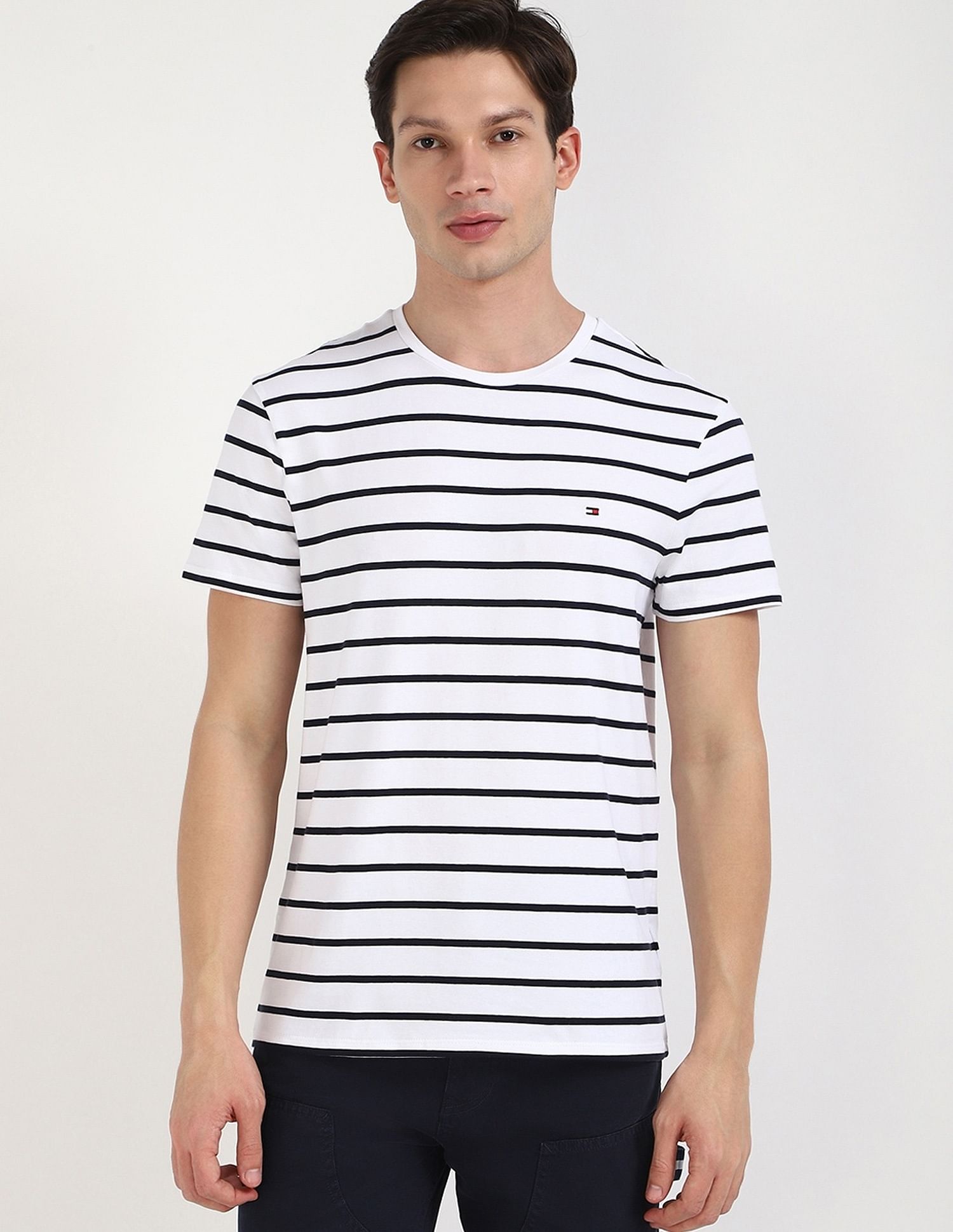 Tommy Hilfiger Striped Regular-Fit Cotton T-Shirt
