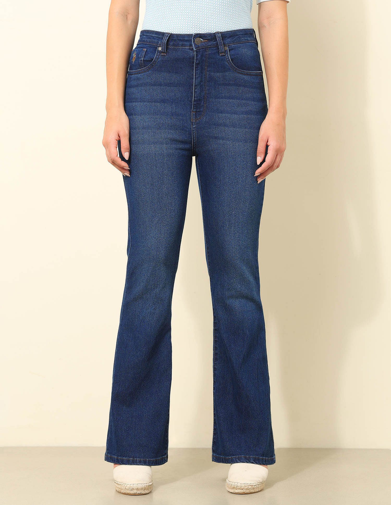 U.S. Polo Assn. Women Ultra-High Rise Flared Fit Jeans