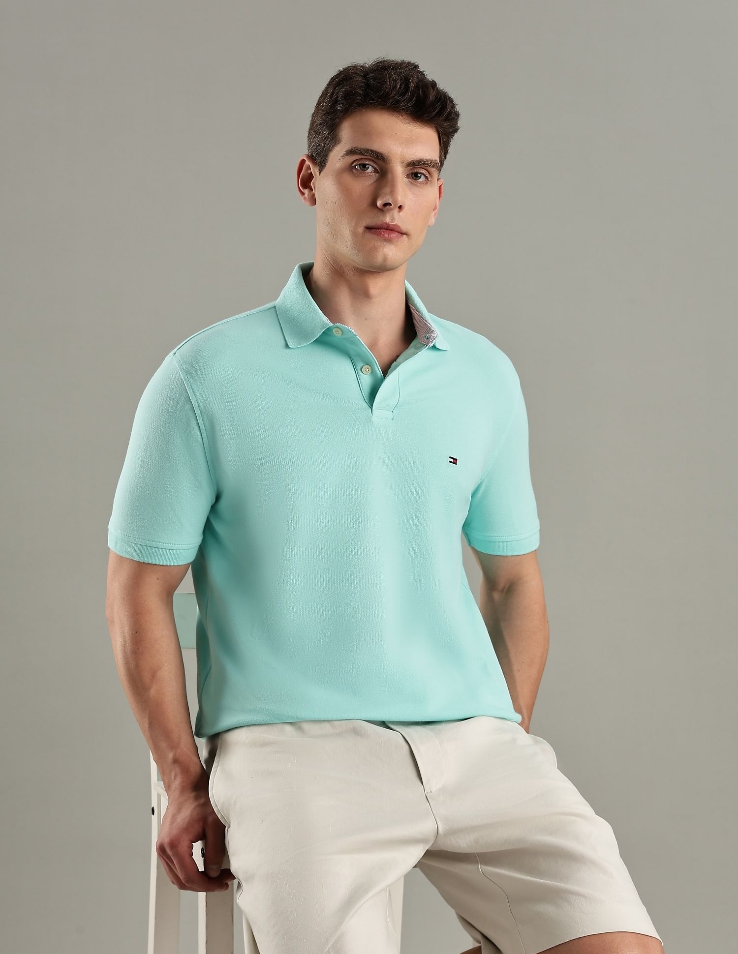 Tommy Hilfiger Solid Regular-Fit Cotton Polo T-Shirt