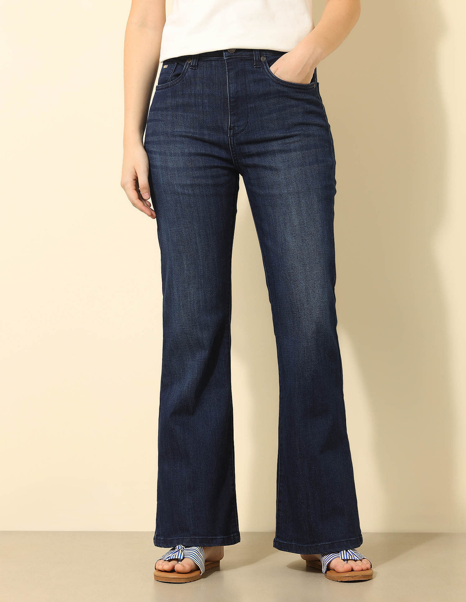 U.S. Polo Assn. Women High Rise Flared Fit Jeans