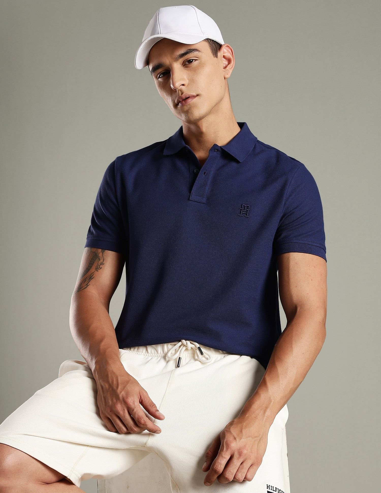 Tommy Hilfiger Embroidered Logo Regular Fit Cotton Polo T- Shirt