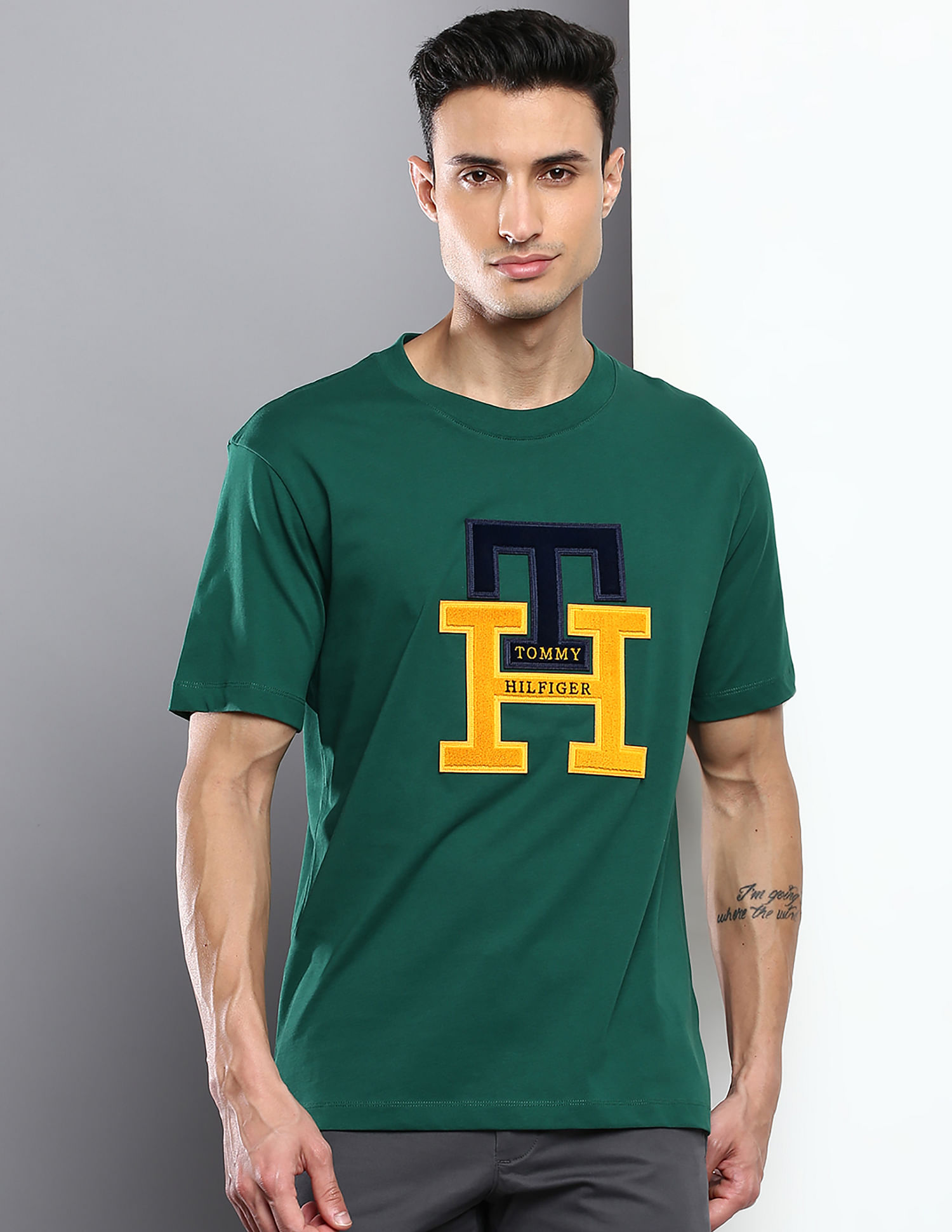 Tommy Hilfiger Organic Chest Logo T-Shirt Green