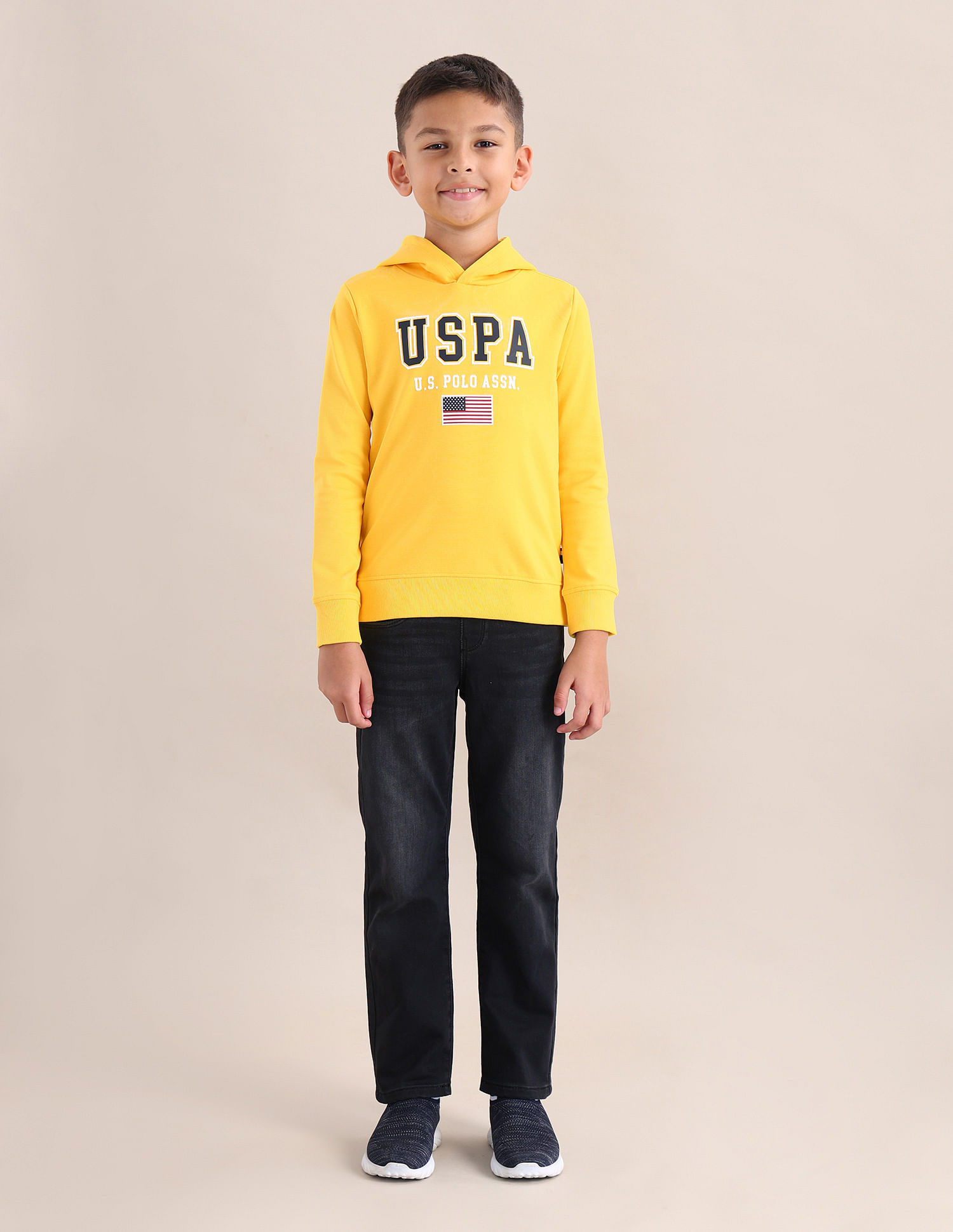 U.S. Polo Assn. Kids Boys Brand Printed Regular Fit Sweatshirt