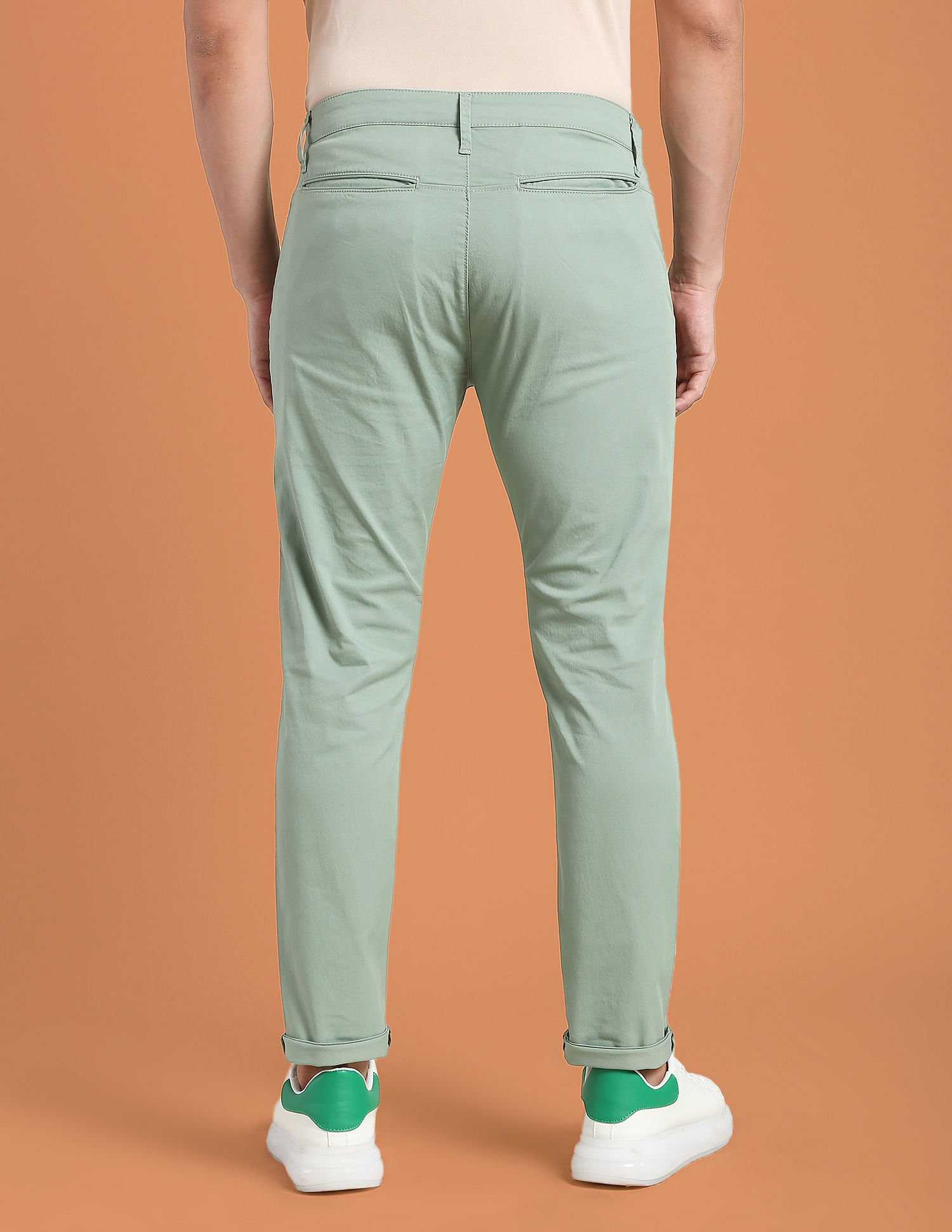 Flying Machine Mid Rise Solid F-Lite Trousers