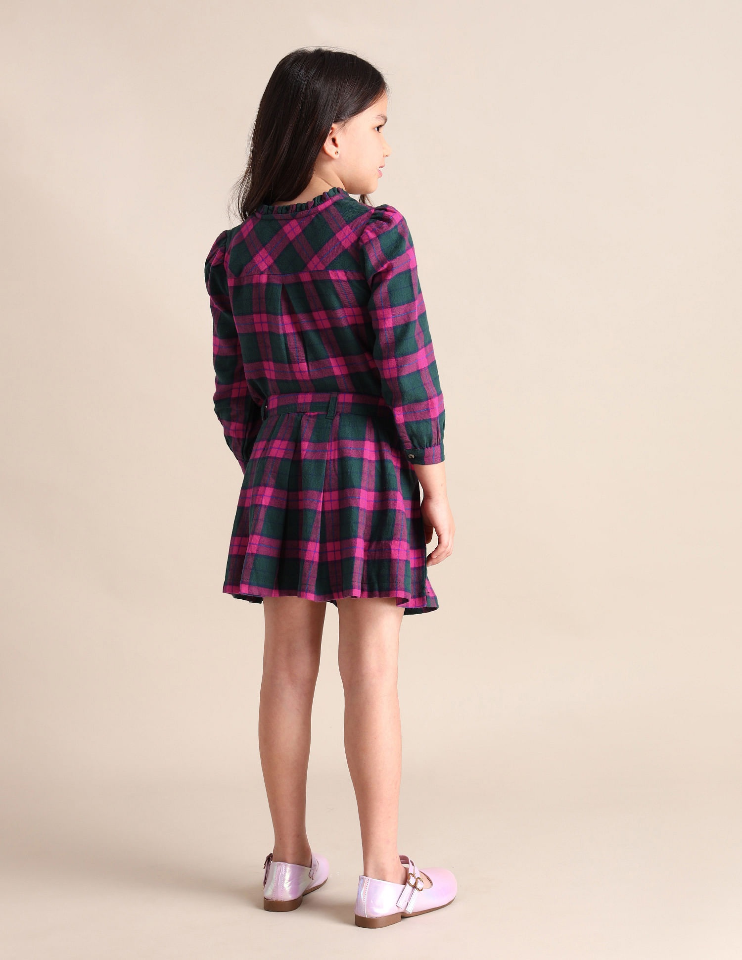 U.S. Polo Assn. Kids Girls Ckecked Pleated Skirt