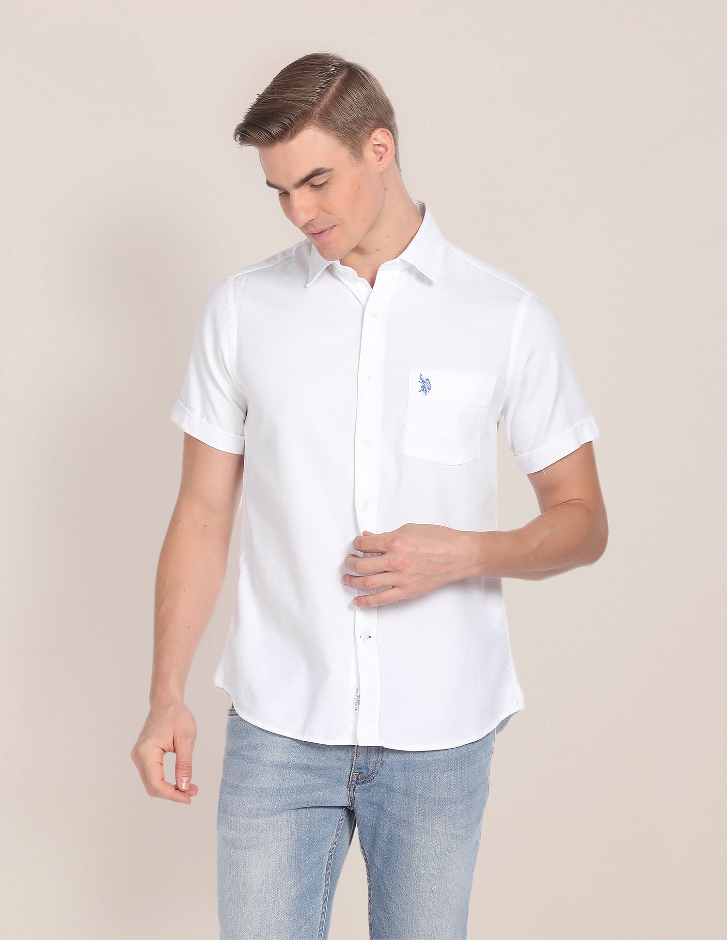 Ralph lauren white casual on sale shirt