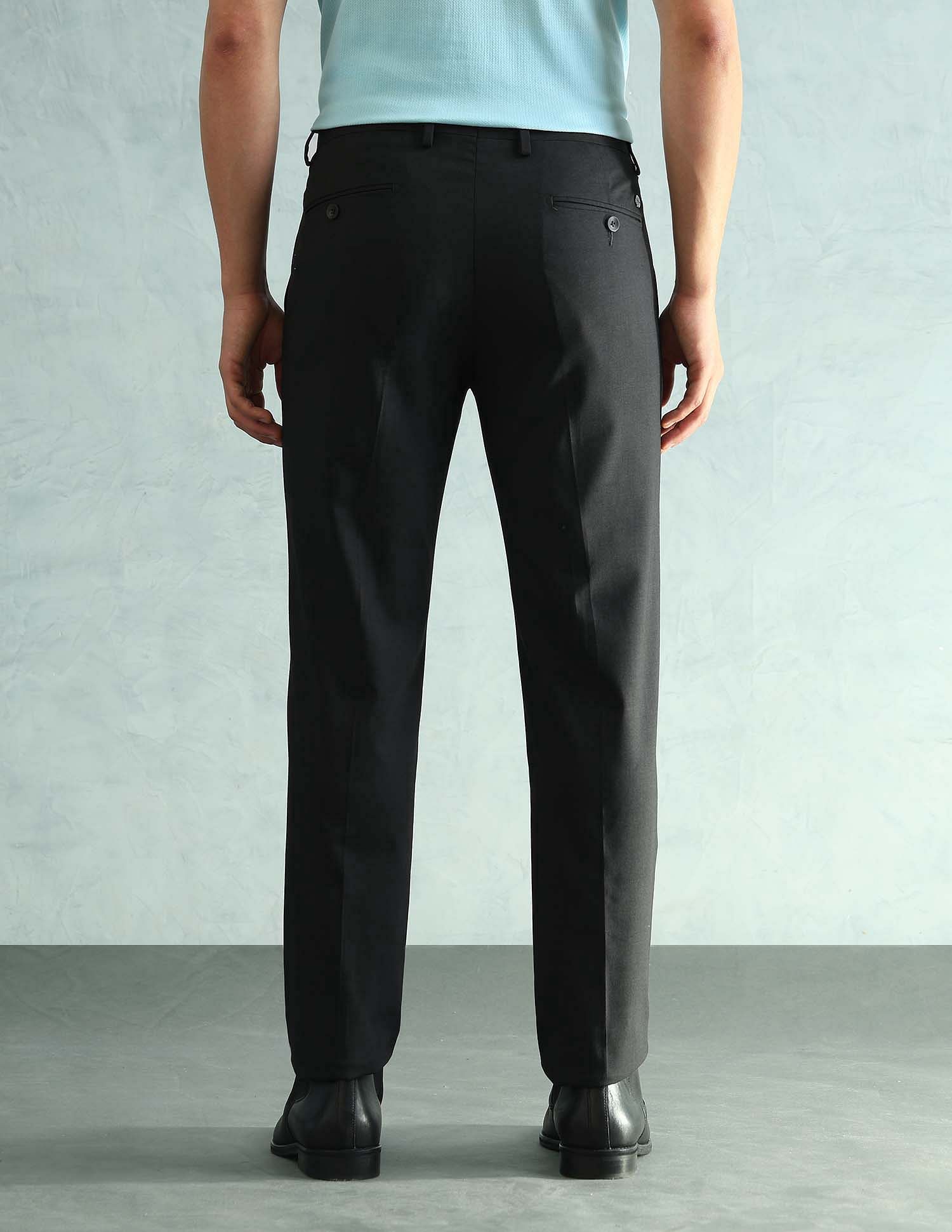 Arrow Solid Slim Fit Formal Trousers