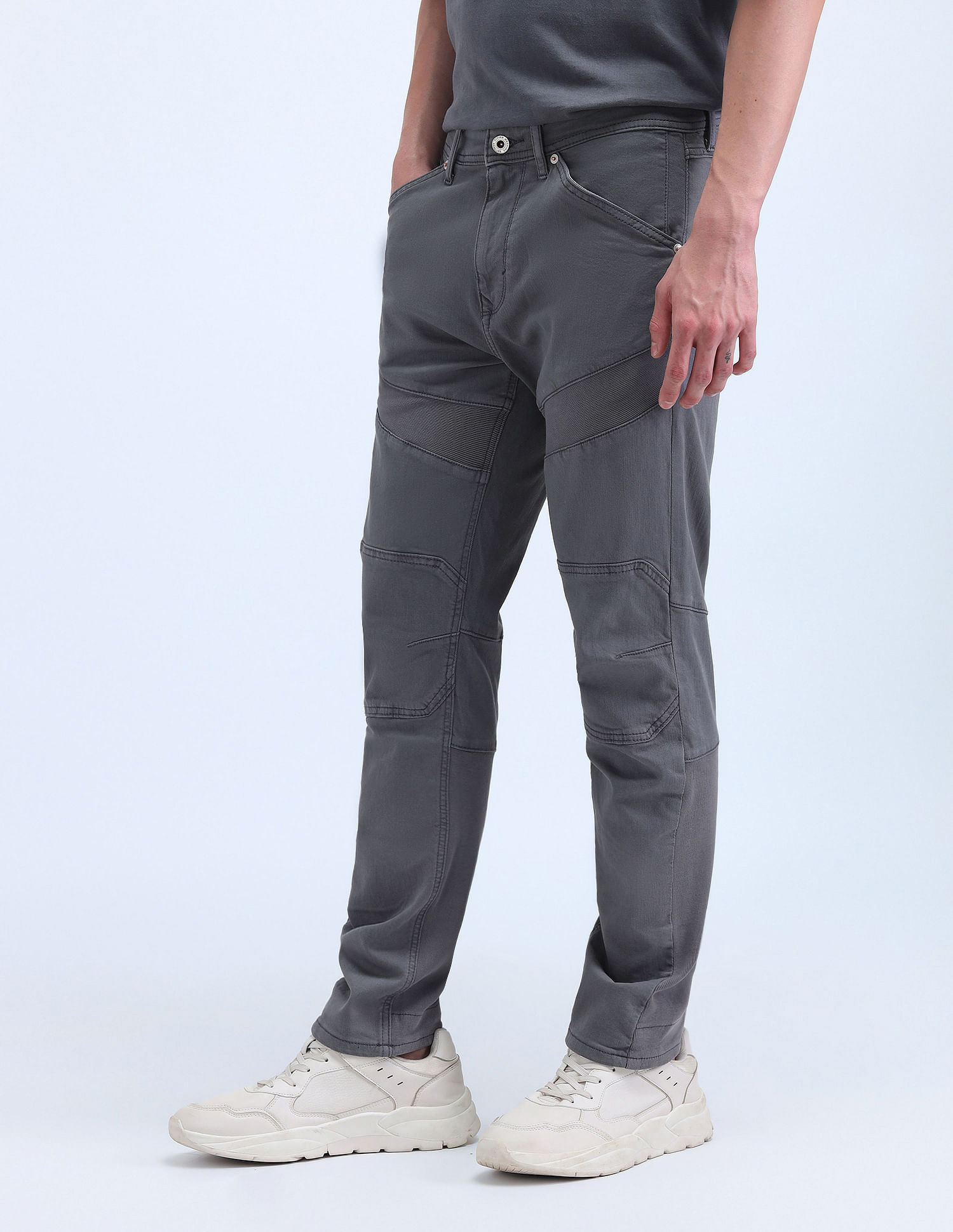 Flying Machine Slash Slim Tapered Fit Mid Rise Jeans