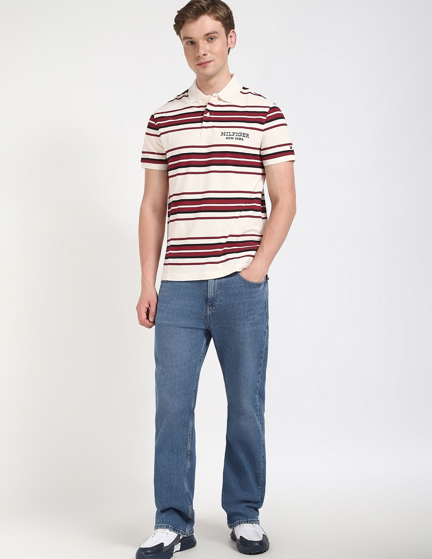 Tommy Hilfiger Striped Regular-Fit Cotton Polo Shirt