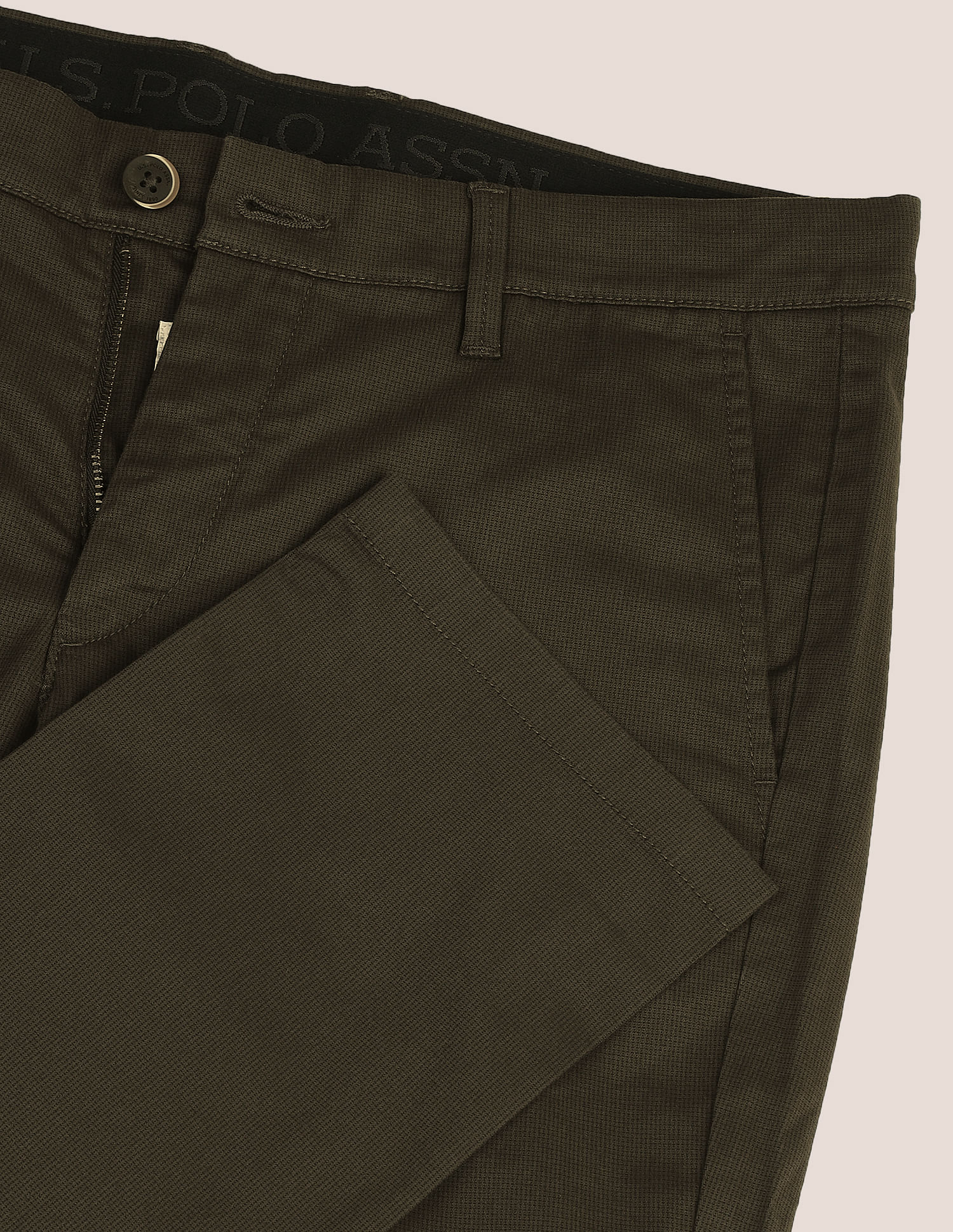 U.S. Polo Assn. Geometric Print Slim Twill Trousers