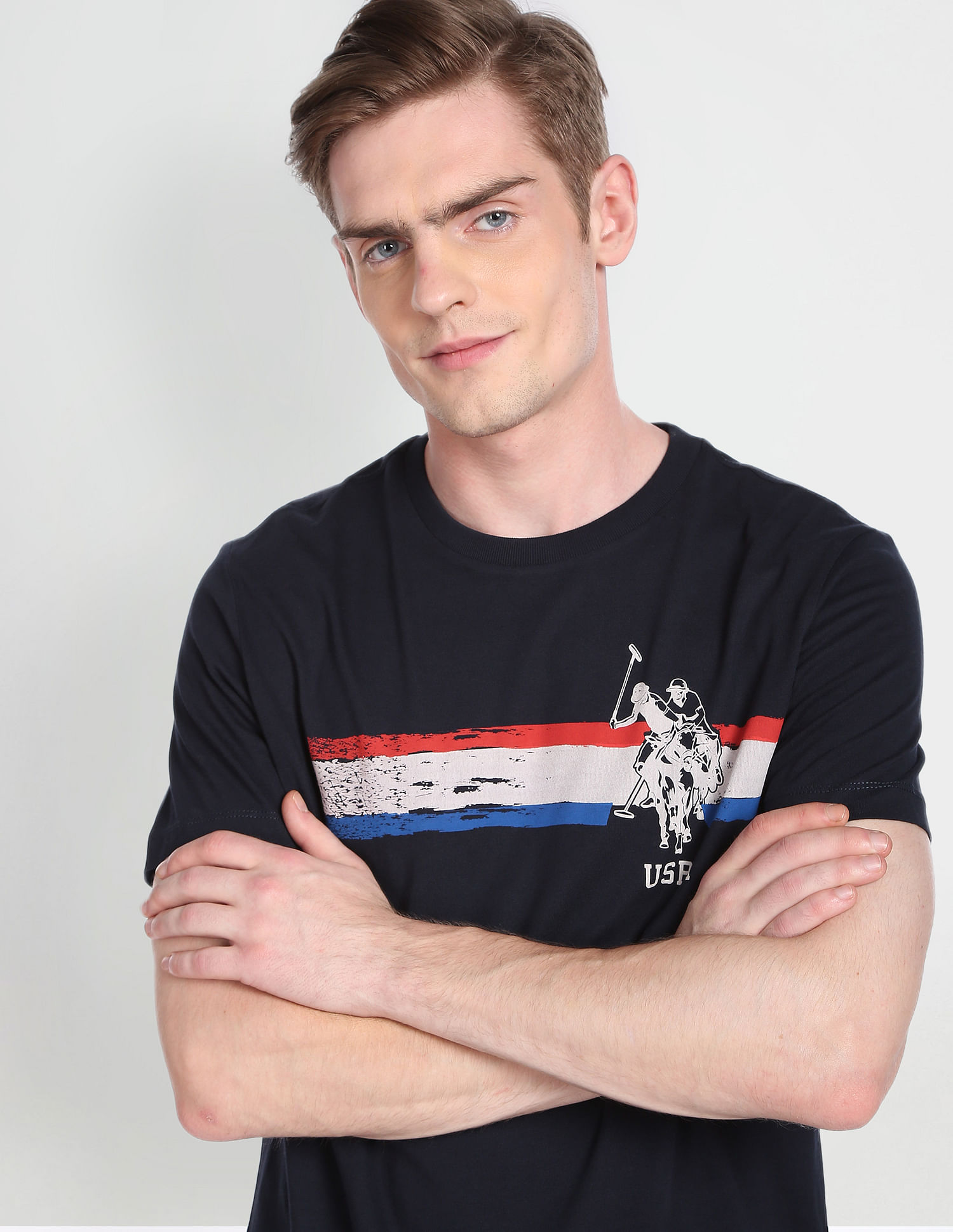 U.S. Polo Assn. Denim Co. Crew Neck Cotton Printed T-Shirt